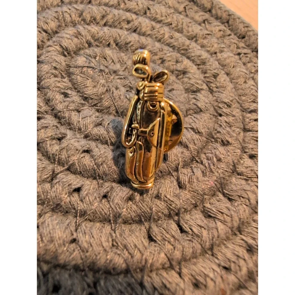 Gold Tone Golf‎ Bag Tie Tac Tack  1